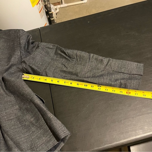 Ann Taylor LOFT Chambray One Button Blazer Jacket Blue Linen Blend NWT Size 10 - Picture 11 of 14